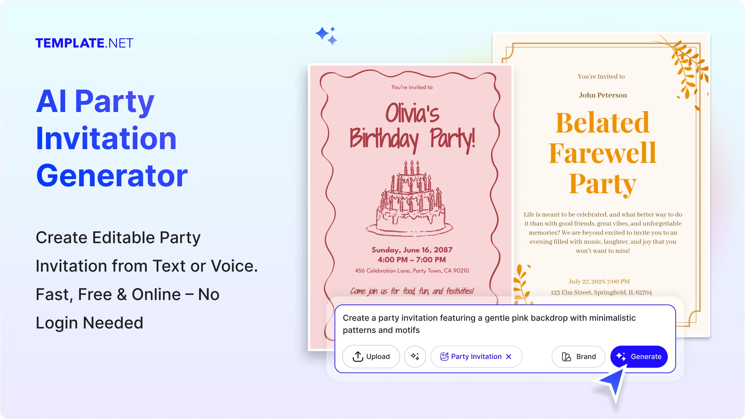 Free AI Party Invitation Generator, Free Party Invitation Maker Online